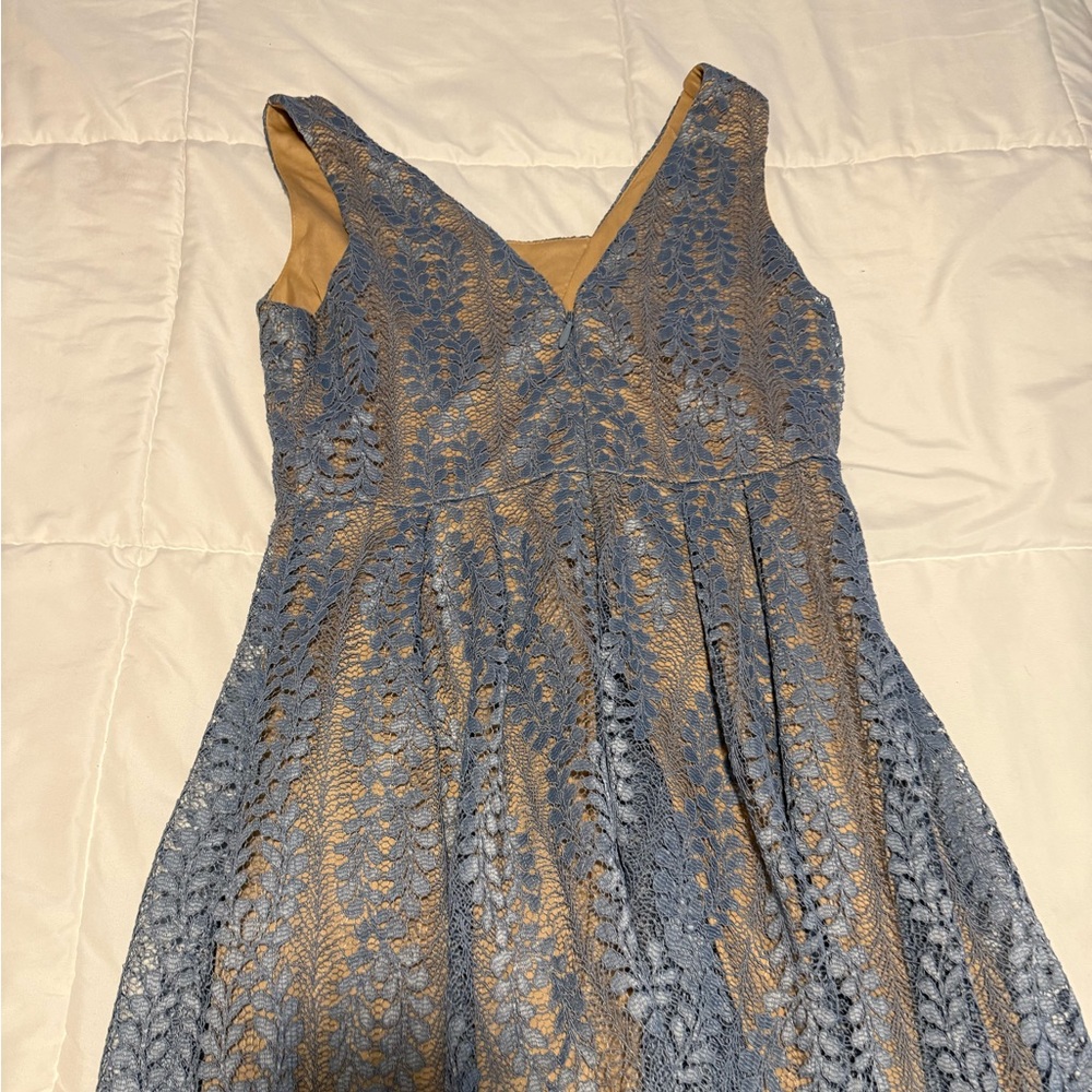 Lulus Blue Lace Midi Dress